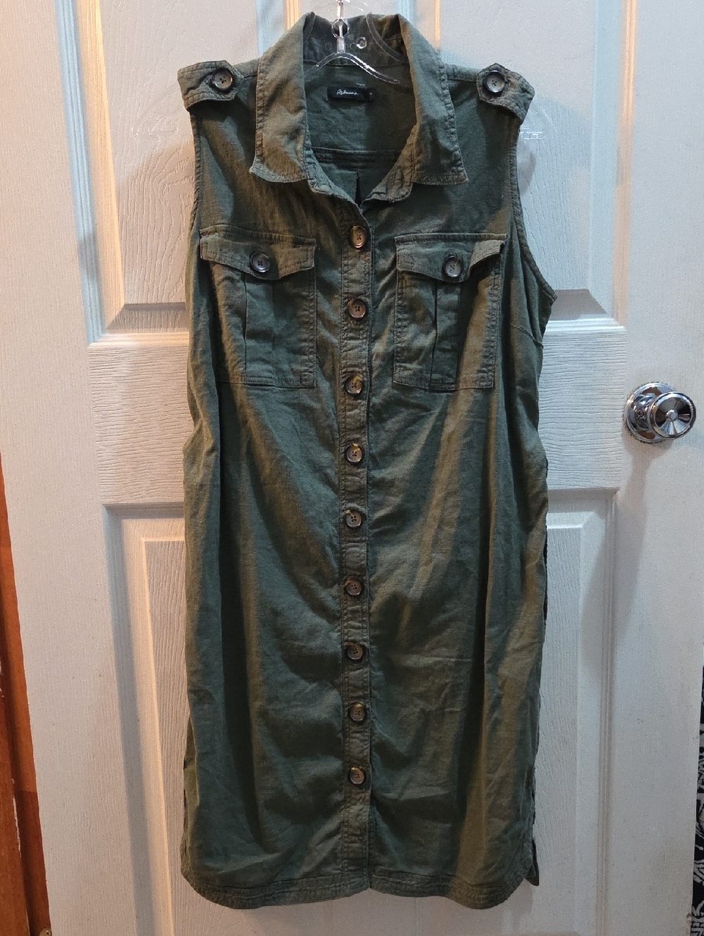 Reitmans Olive Green Utility Shirt Dress
